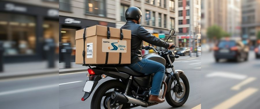 Moto de reparto en la ciudad